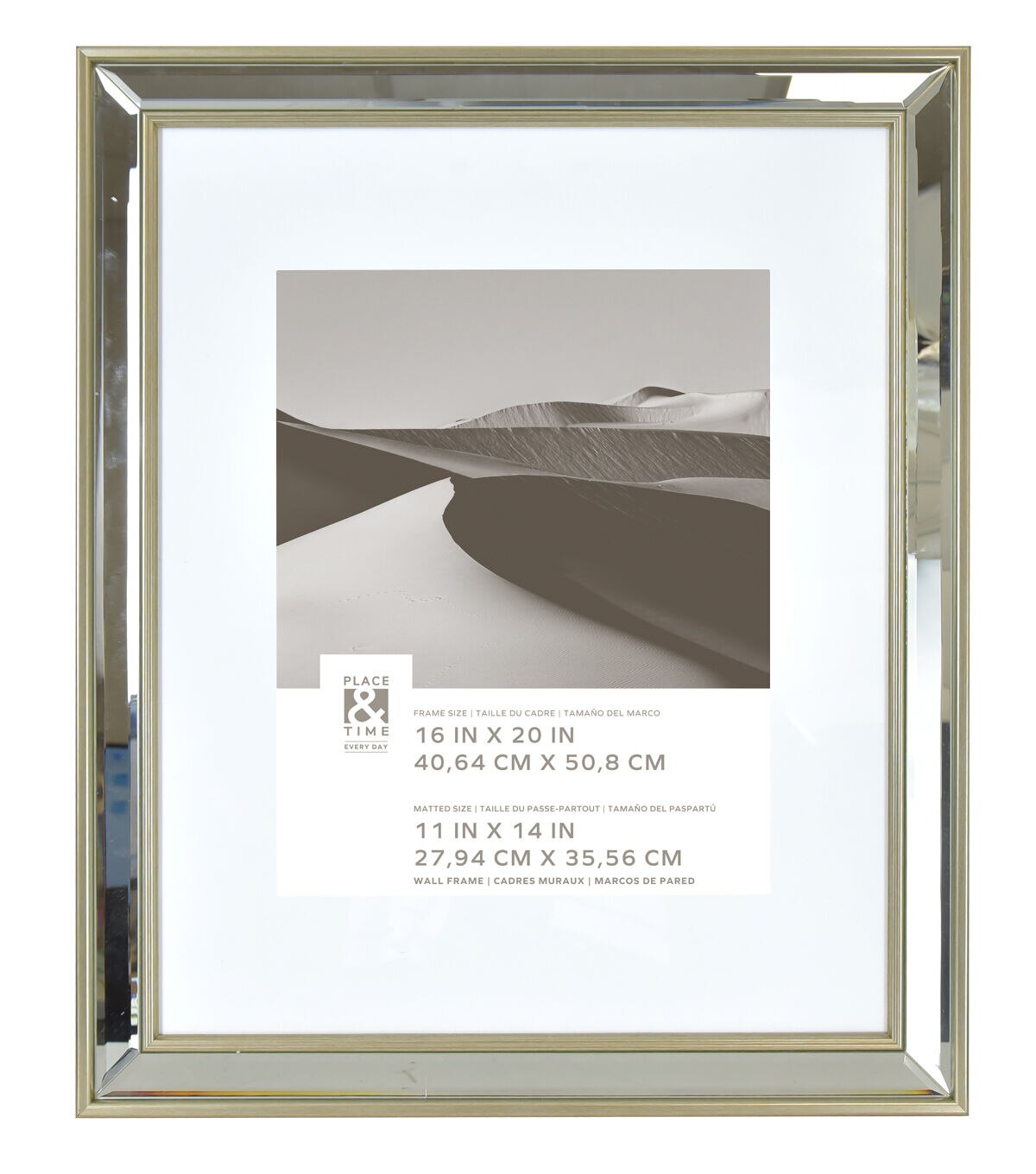 16 x 20 Matted to 11 x 14 Mirrored Wall Frame by Place & Time