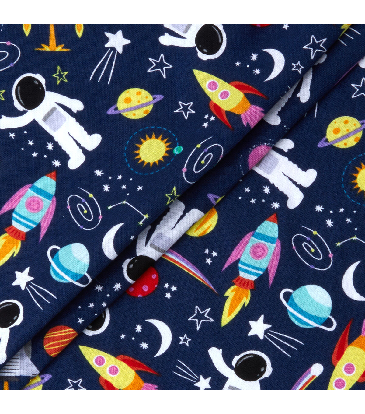 Robert Kaufman Blue Space Explorer Novelty Cotton Fabric