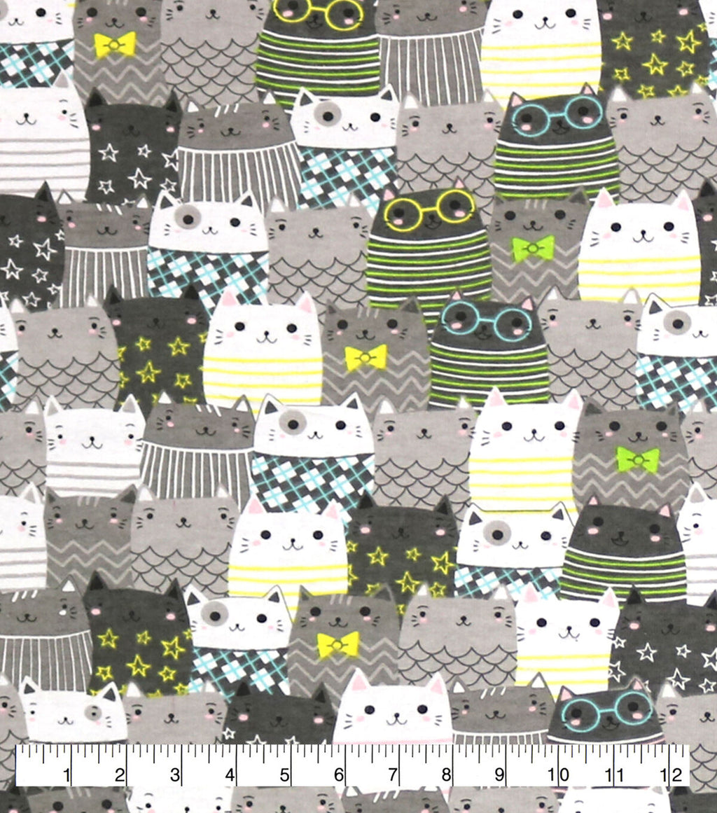 Packed Cats Super Snuggle Flannel Fabric