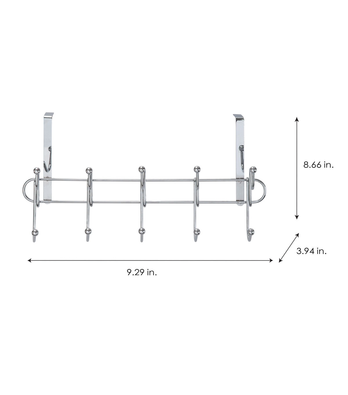 Simplify 17 Chrome 10 Hook Over the Door Hanger