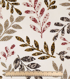 18 x 20 Leaves on Cream Cotton Fabric Quarter 1pc by Keepsake Calico