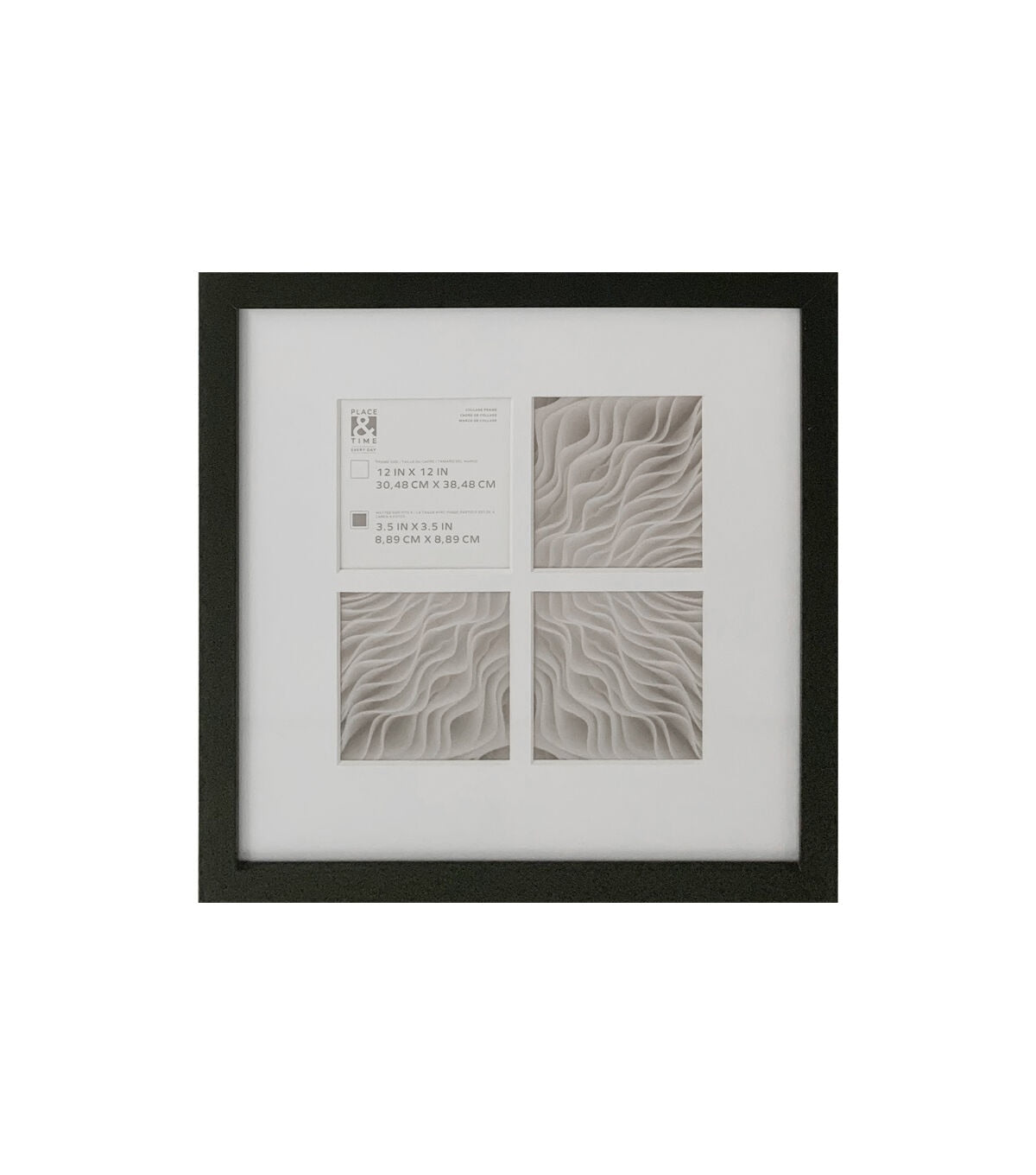 4 x 4 Black 4 Photo Collage Frame by Place & Time