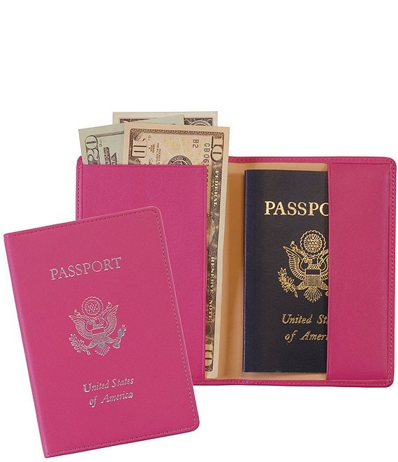 Leather Foil-Stamped RFID Blocking Passport Jacket