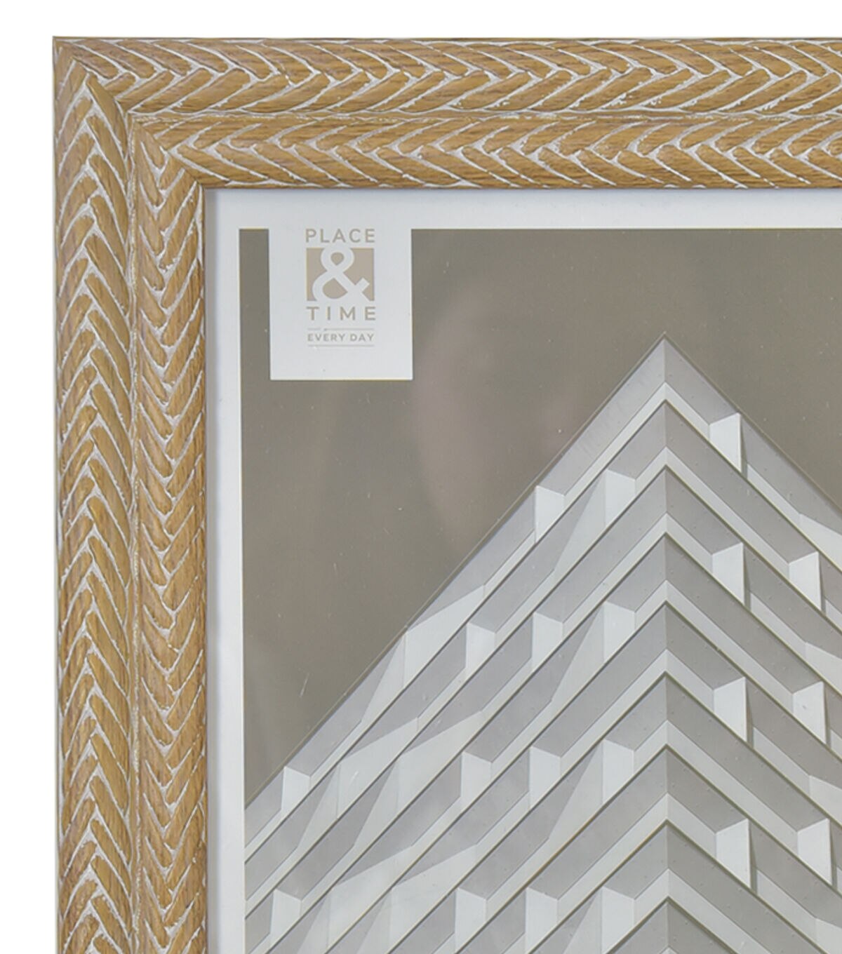 8 x 10 Natural Textured Herringbone Tabletop Picture Frame by Place & Time