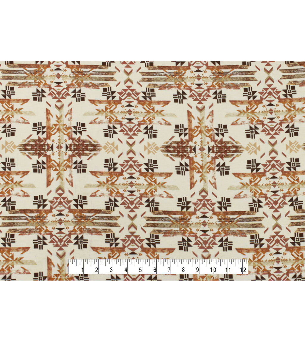 Neutral Aztec Super Snuggle Flannel Fabric