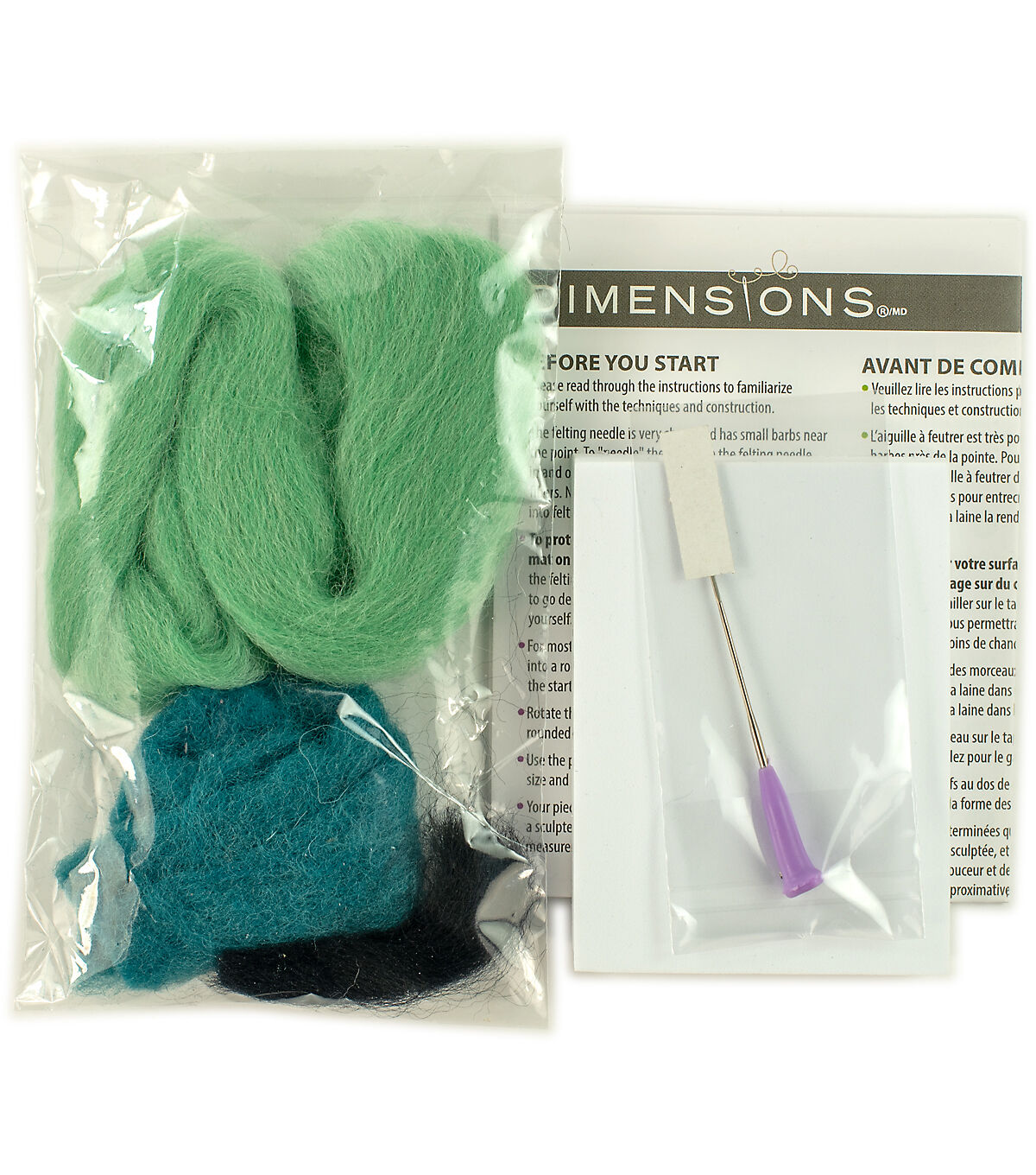 Dimensions 4.5 Sea Turtle Wool Roving Needle Felting Kit