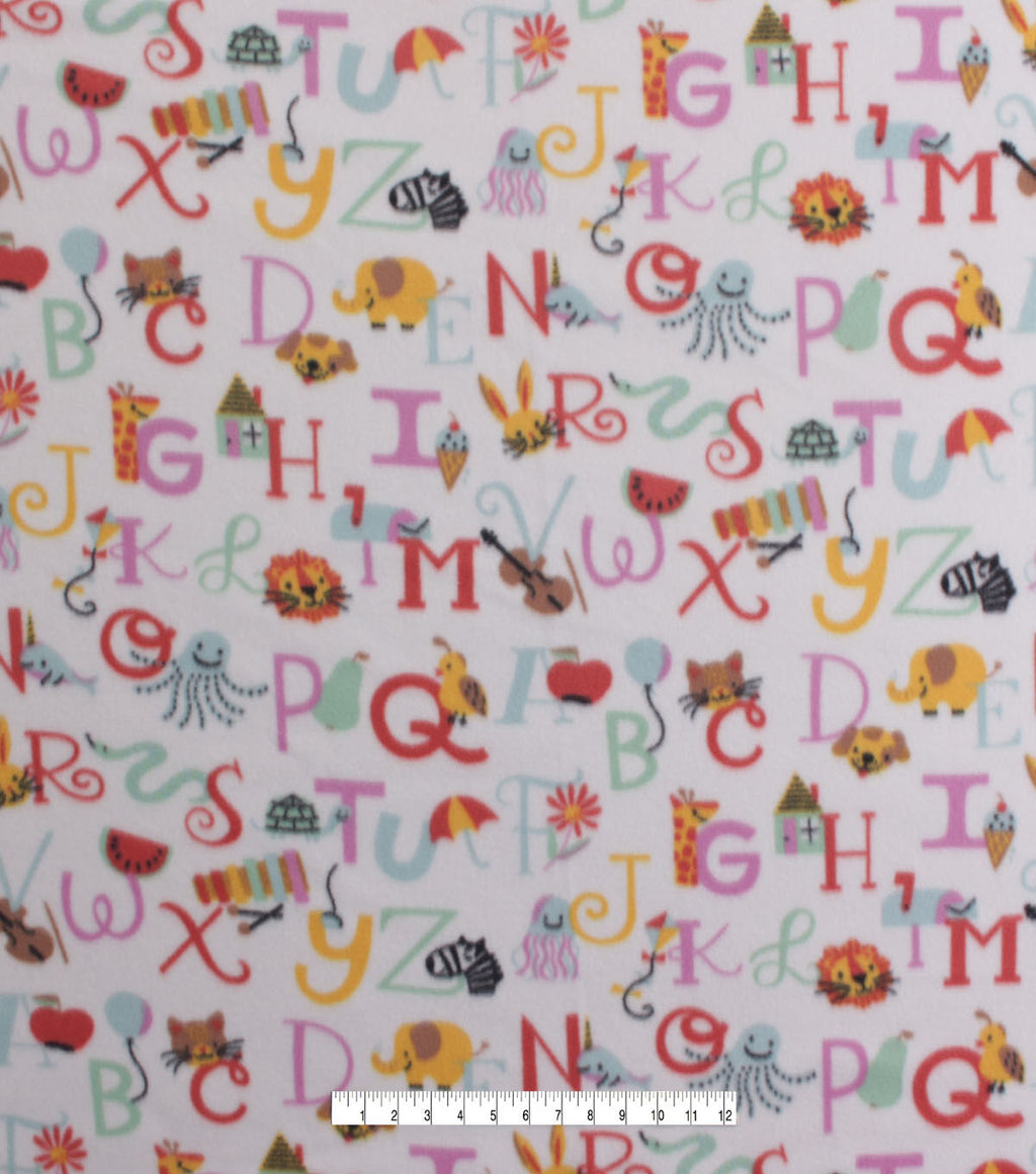 ABC Animal Blizzard Fleece Fabric