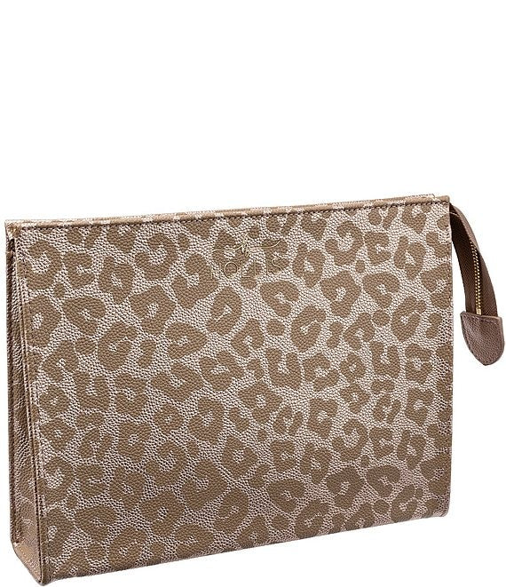 Vegan Leather Leopard Accessory Pouch