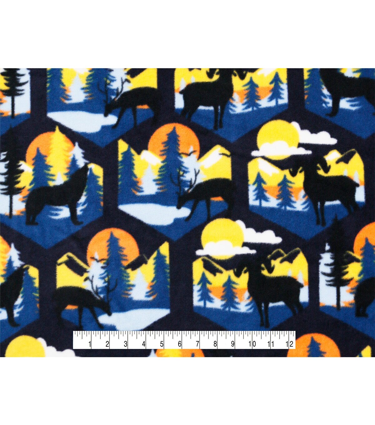 Sunset Animals Anti Pill Fleece Fabric