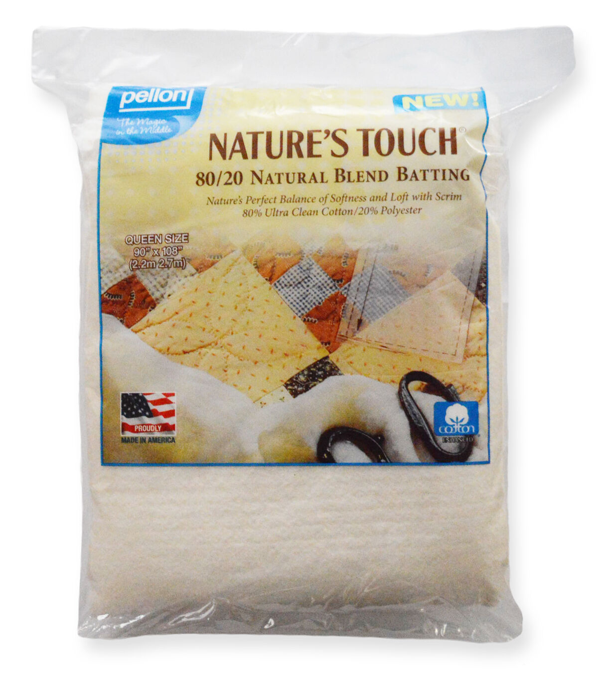 Pellon Nature's Touch 80/20 Natural Blend Batting 90x108