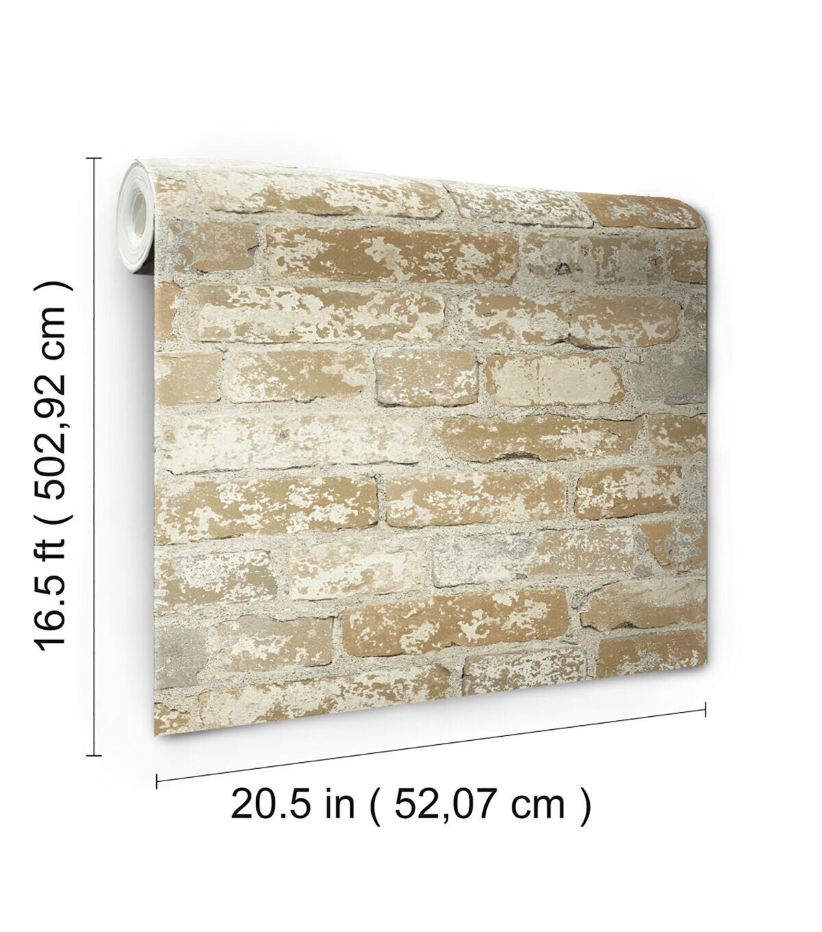 RoomMates Wallpaper Stuccoed Brown Brick