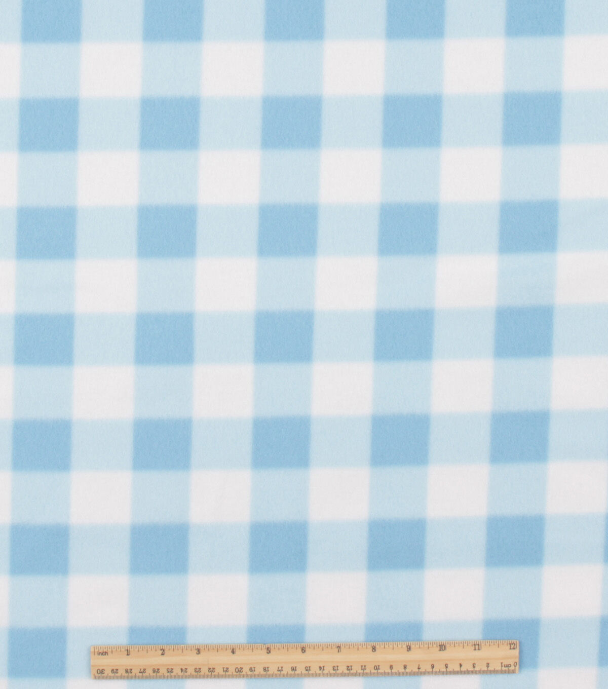 Blue Gingham Blizzard Fleece Fabric
