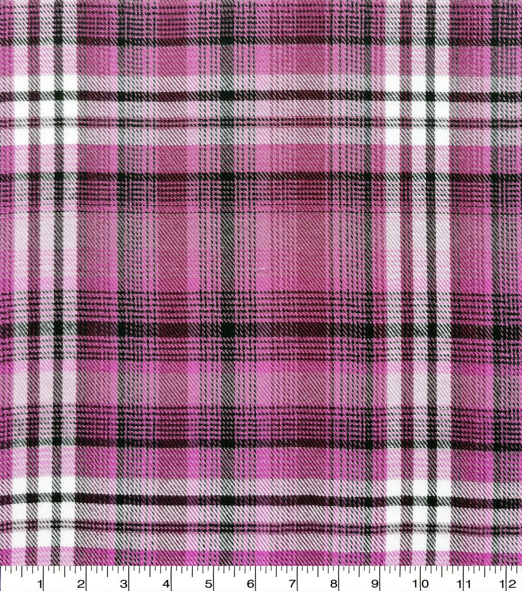 Purple Box Plaid Polyester Flannel Fabric