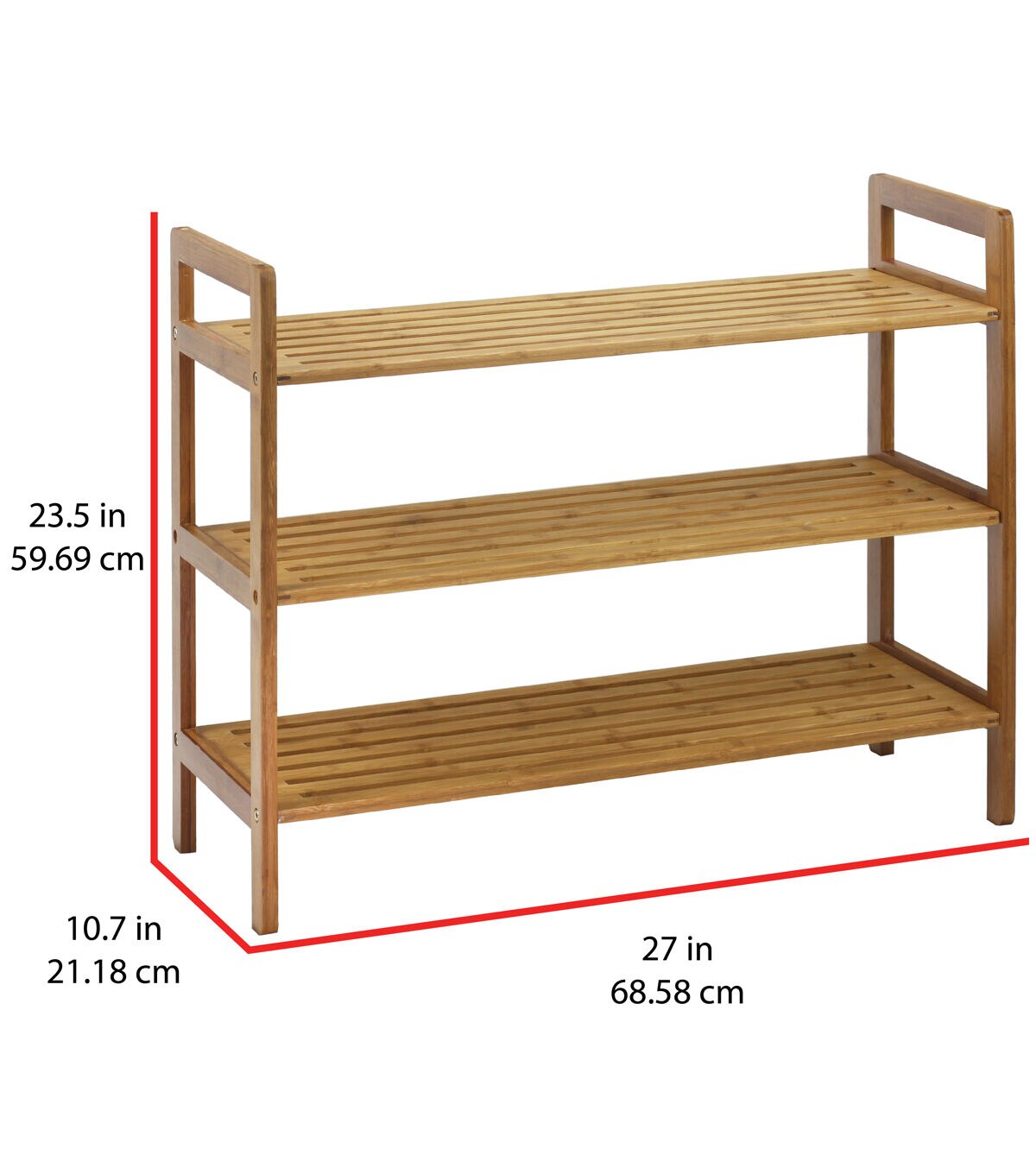Oceanstar 27 Natural 3 Tier Bamboo Shoe Rack