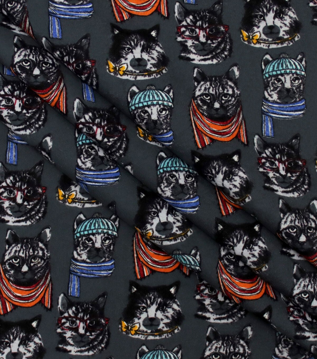 Cats in Scarves Super Snuggle Flannel Fabric