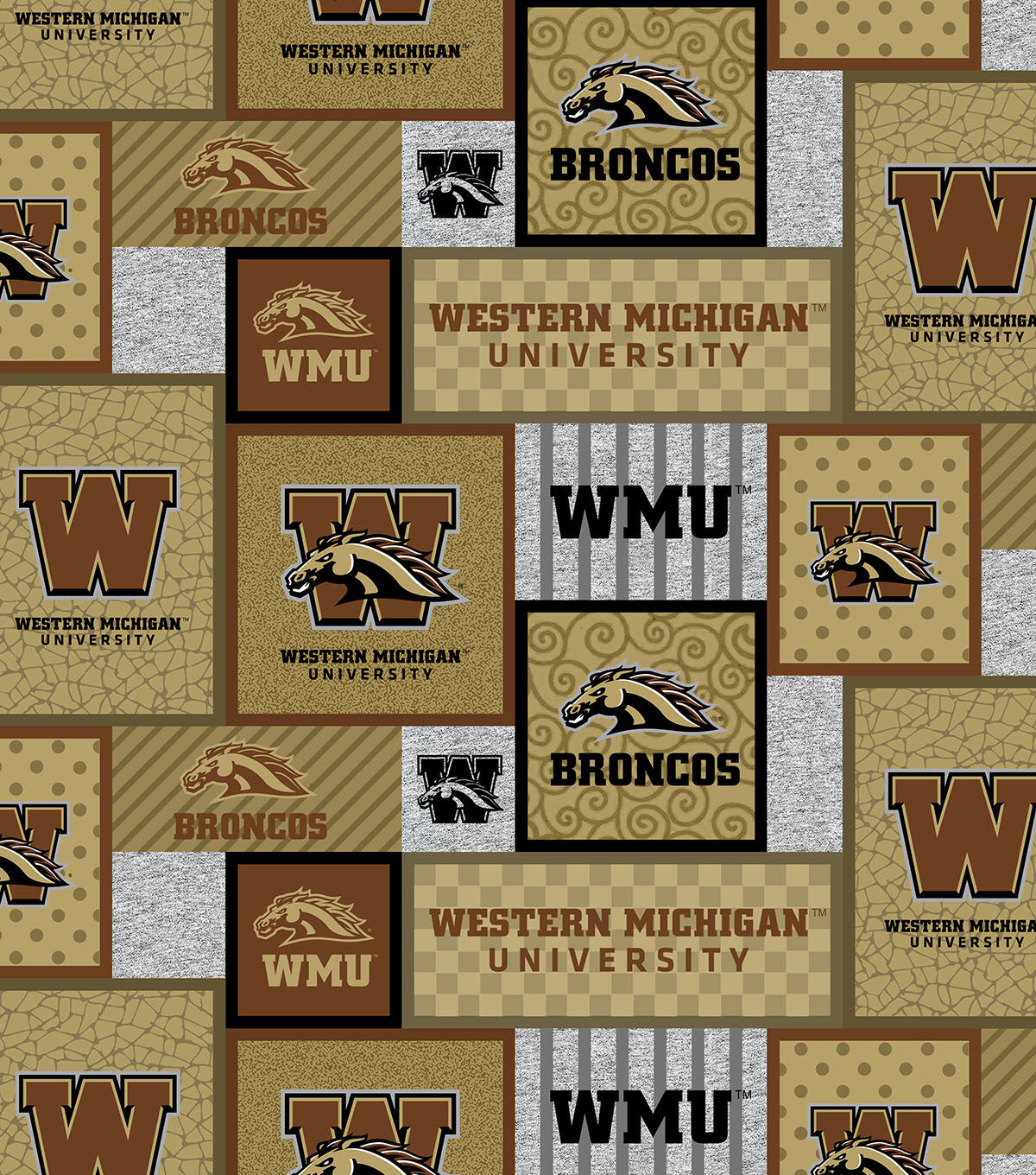 Western Michigan University Broncos Fleece Fabric College Patch