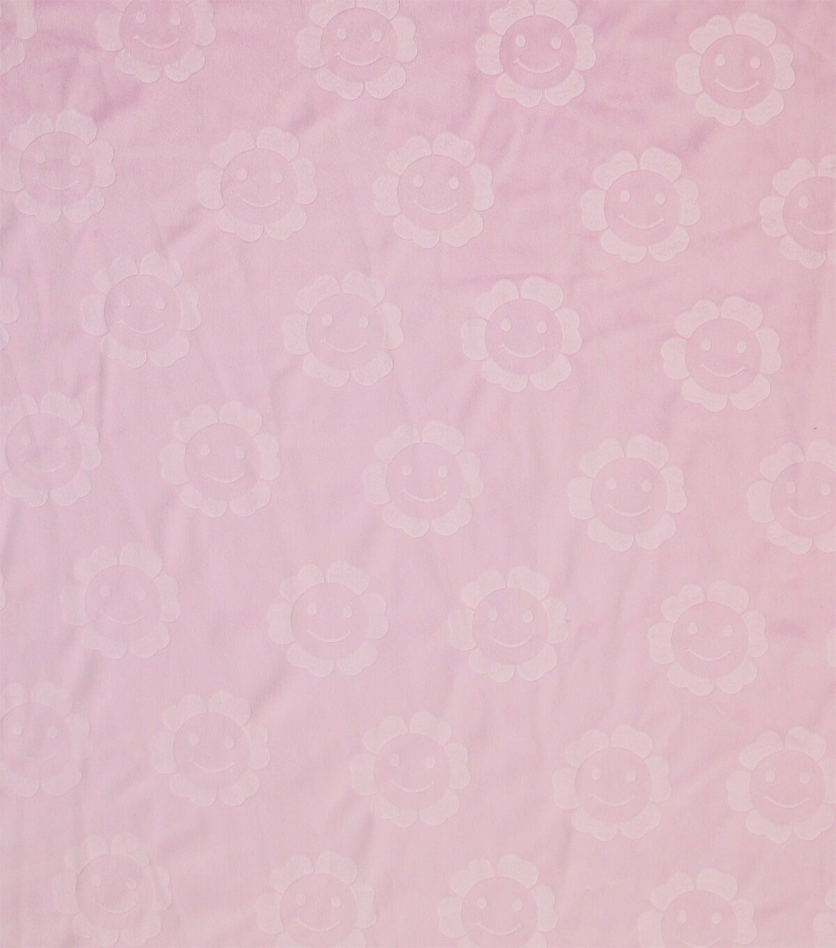 Spring Embossed Happy Blooms on Pink Soft & Minky Fleece Fabric