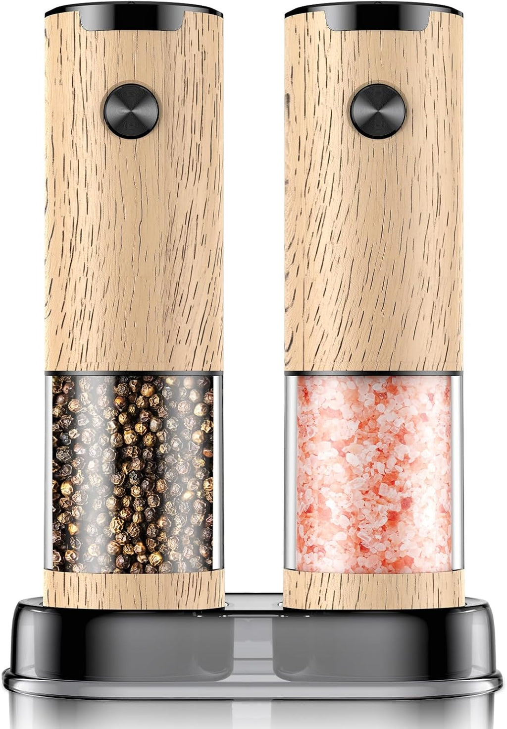 Electric Salt and Pepper Grinder Set Automatic Battery Pepper Mill Shakers Adjustable Coarseness Upgraded Larger Capacity with Led Home and Kitchen Appliances White Elephant Gifts for Women Men
