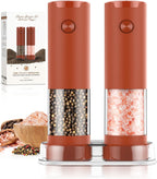 Electric Salt and Pepper Grinder Set Automatic Battery Pepper Mill Shakers Adjustable Coarseness Upgraded Larger Capacity with Led Home and Kitchen Appliances White Elephant Gifts for Women Men