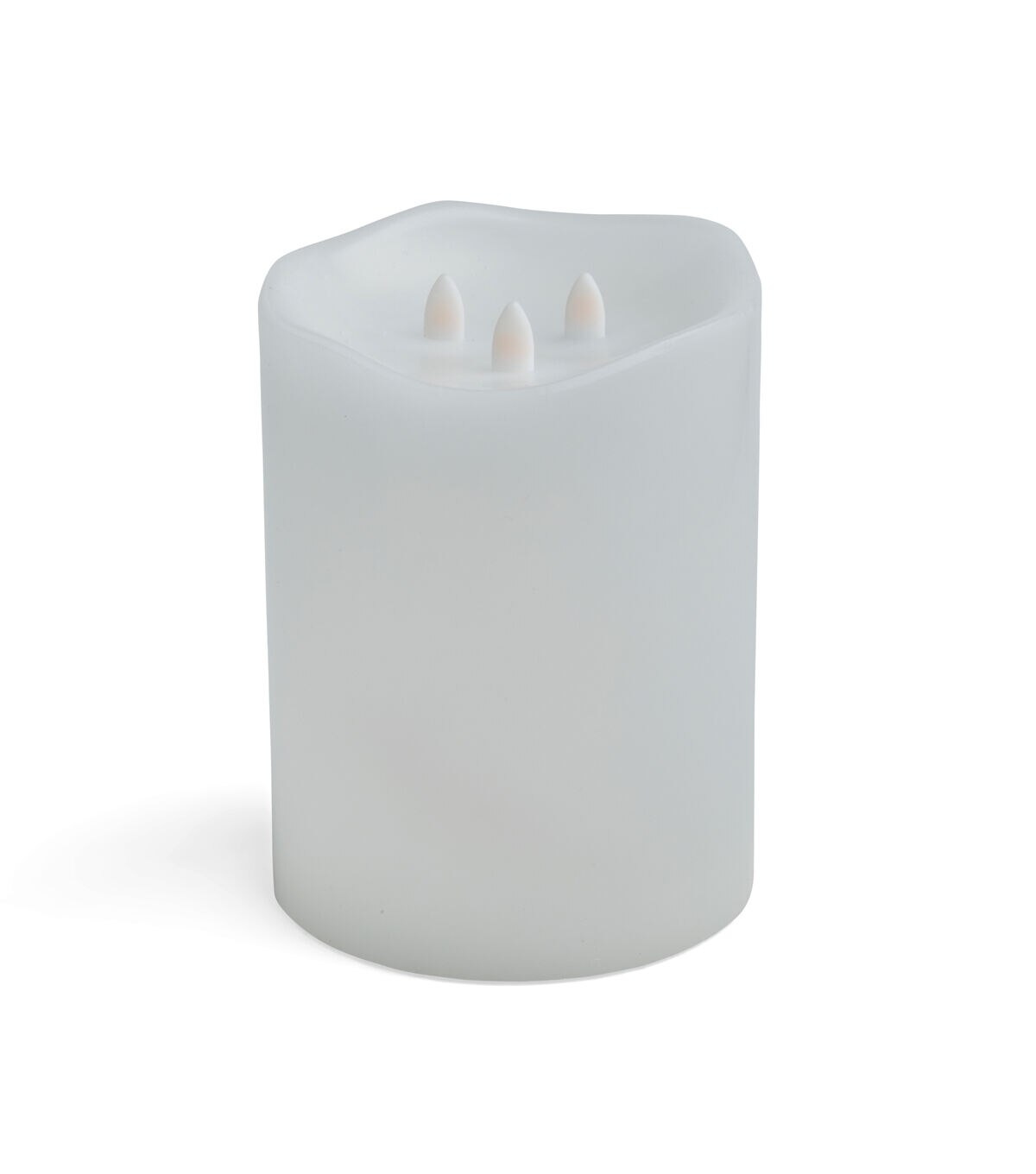 6 LED White Aurora Flame Wave Edge Pillar Candles by Hudson 43