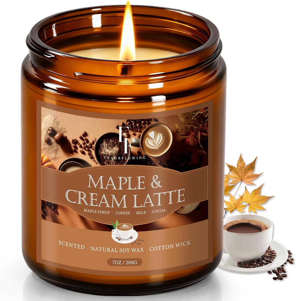 Fall Candles Set, 4 Pack Candles for Home Scented Natural Soy Wax, Autumn Gifts Set for Women Men, Fall Fragrance of Pumpkin/Cinnamon/Vanilla Cupcake/Apple
