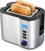 Elite Gourmet 2-Slice Cool-Touch Toaster, 1.25" Extra-Wide Slots, 6 Shades
