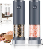 Electric Salt and Pepper Grinder Set Automatic Battery Pepper Mill Shakers Adjustable Coarseness Upgraded Larger Capacity with Led Home and Kitchen Appliances White Elephant Gifts for Women Men