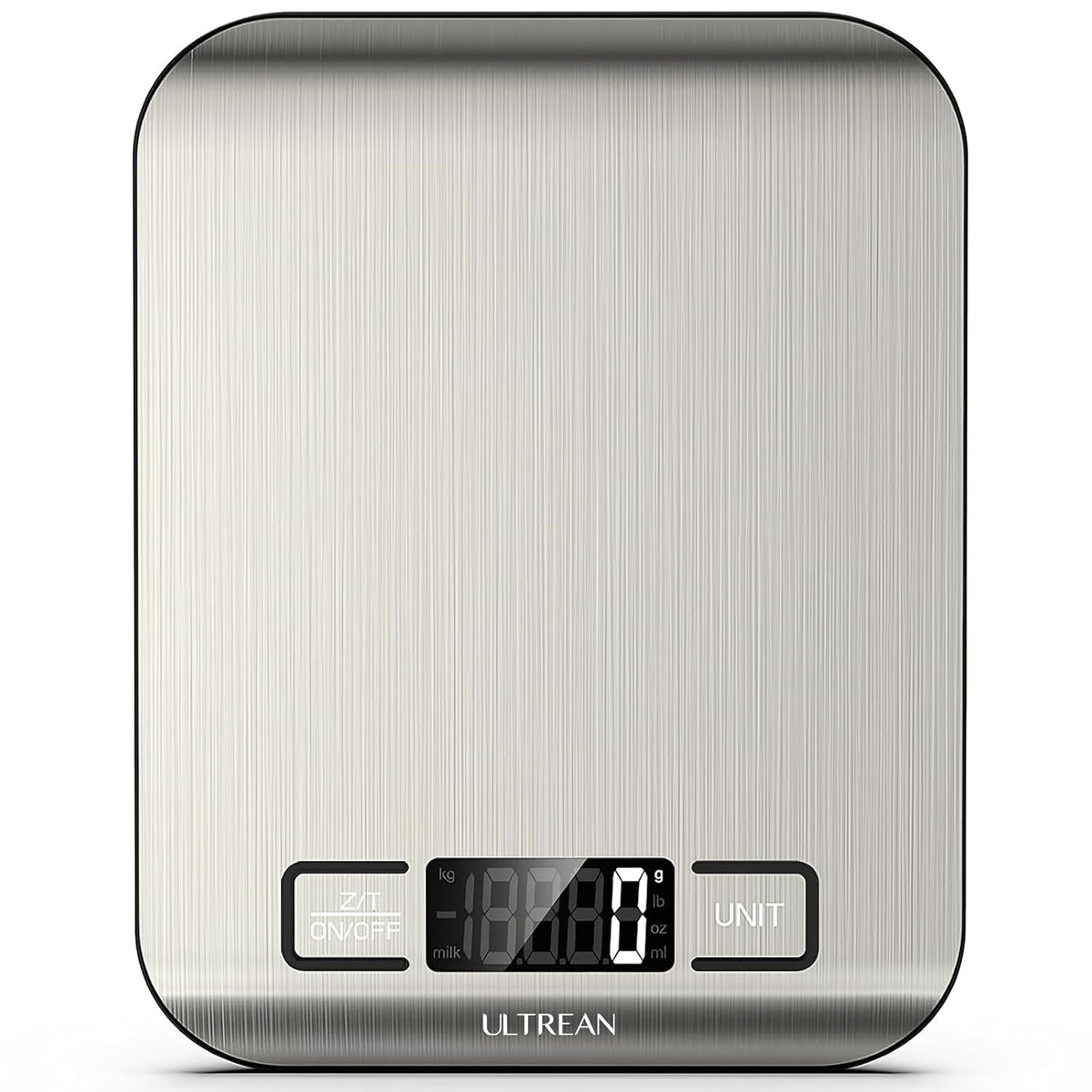 Ultrean Food Scale, Digital Kitchen Scale with LCD Display, Weight Grams and Ounces for Baking Cooking and Meal Prep, 6 Units with Tare Function, 304 Stainless Steel, 11lb (Batteries Included)