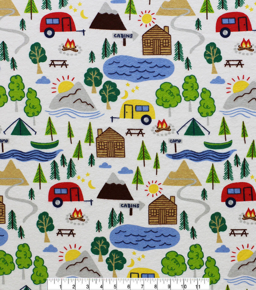 Camping Super Snuggle Flannel Fabric