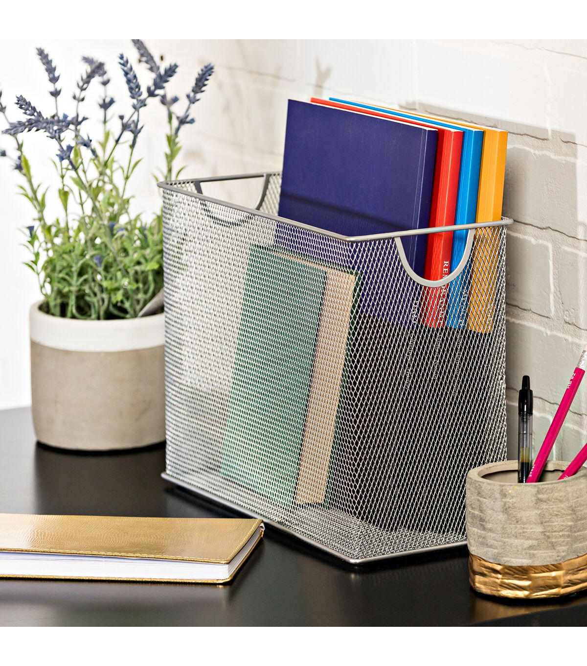 Honey Can Do 12.5 x 10 Gray Mesh Tabletop File Holder