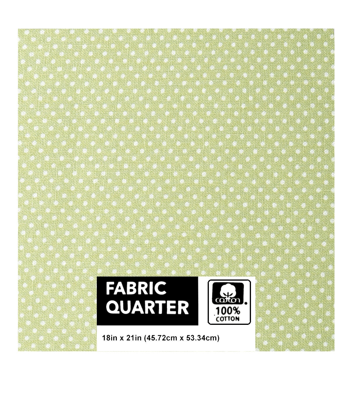 18 x 21 Pin Dots on Sage Cotton Fabric Quarter 1pc by Keepsake Calico