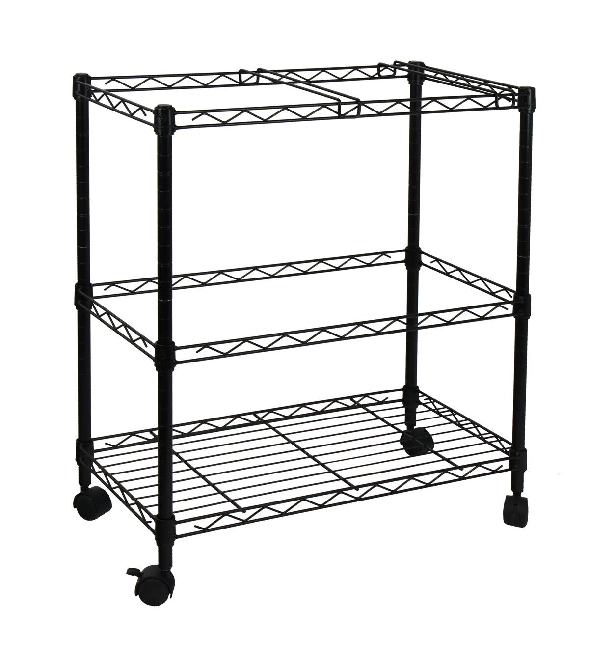 Oceanstar 24 Black Portable 2 Tier Metal Rolling File Cart