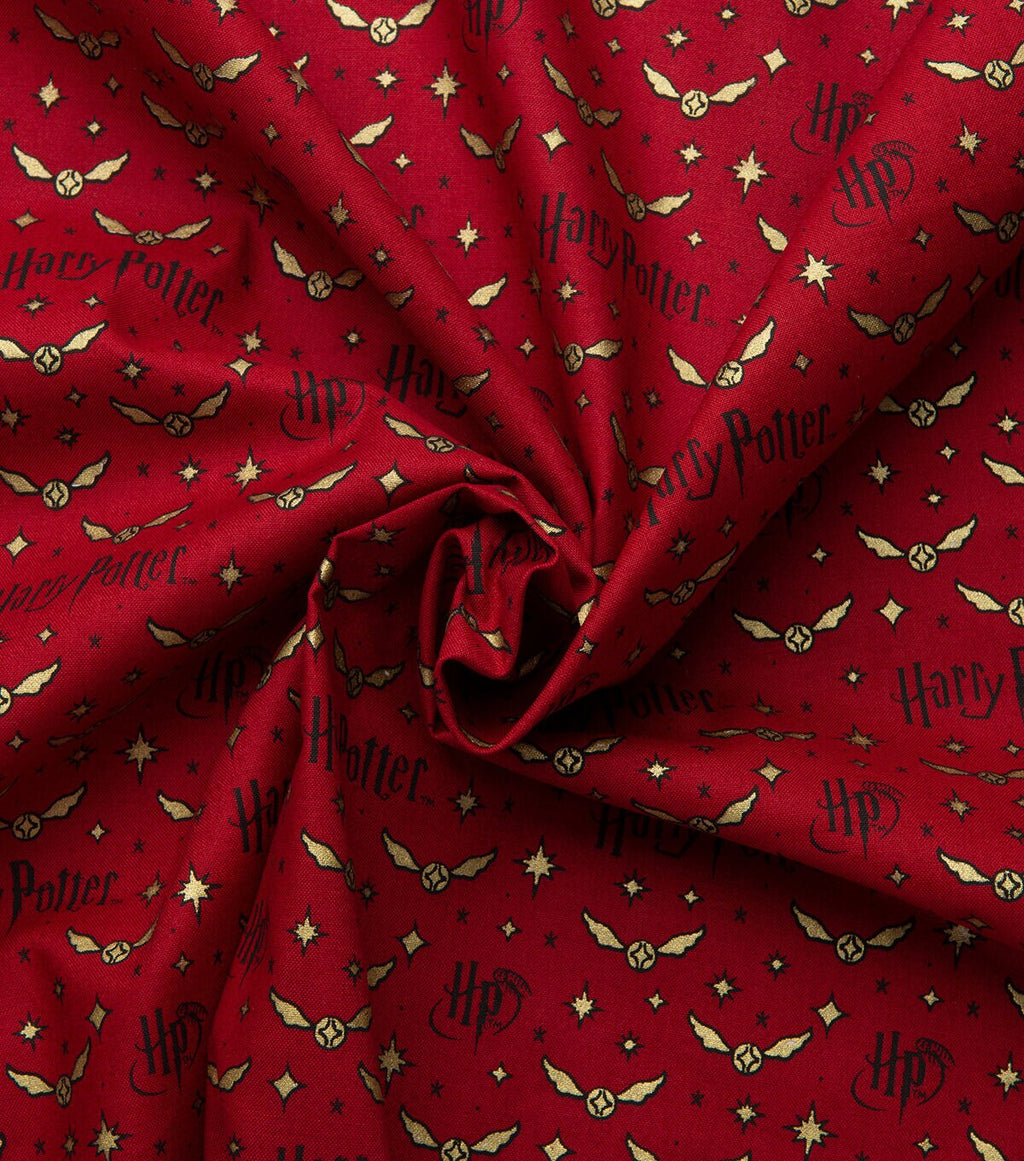 Harry Potter Cotton Fabric Quidditch Snitch