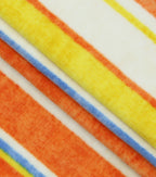 Orange Stripe Luxe Fleece Fabric