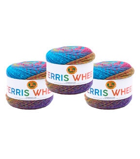 Lion Brand Ferris Wheel 270yds Worsted Acrylic Yarn 3 Bundle