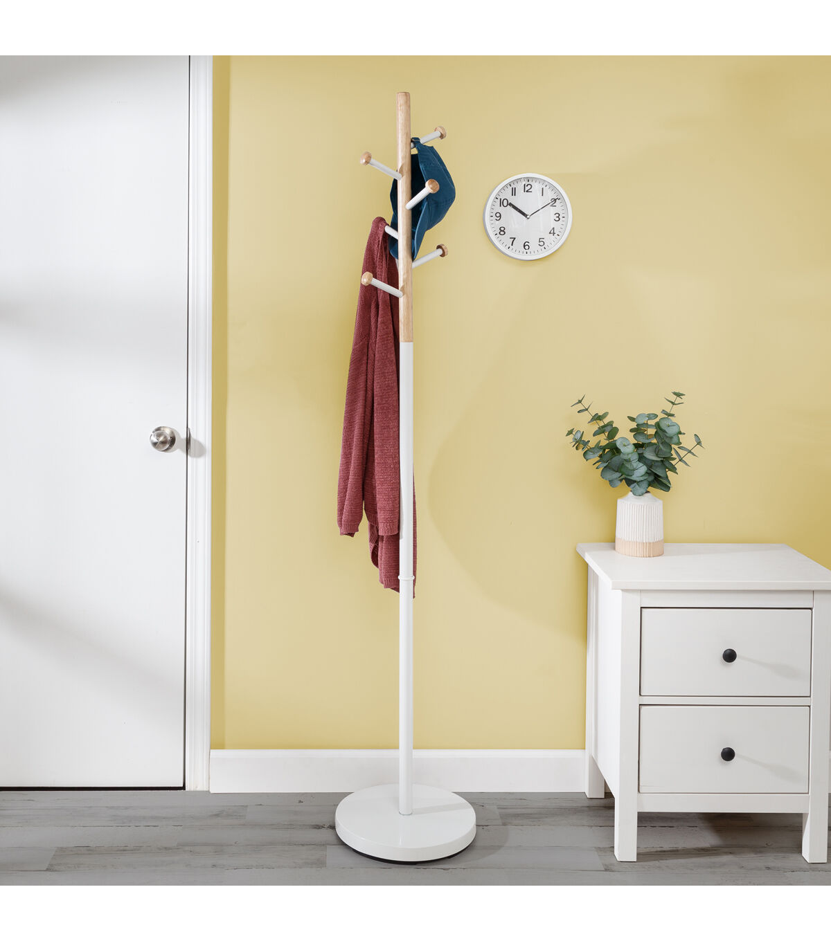 Honey Can Do 13 x 69 Freestanding Modern Coat Rack 20lbs With 6 Hooks