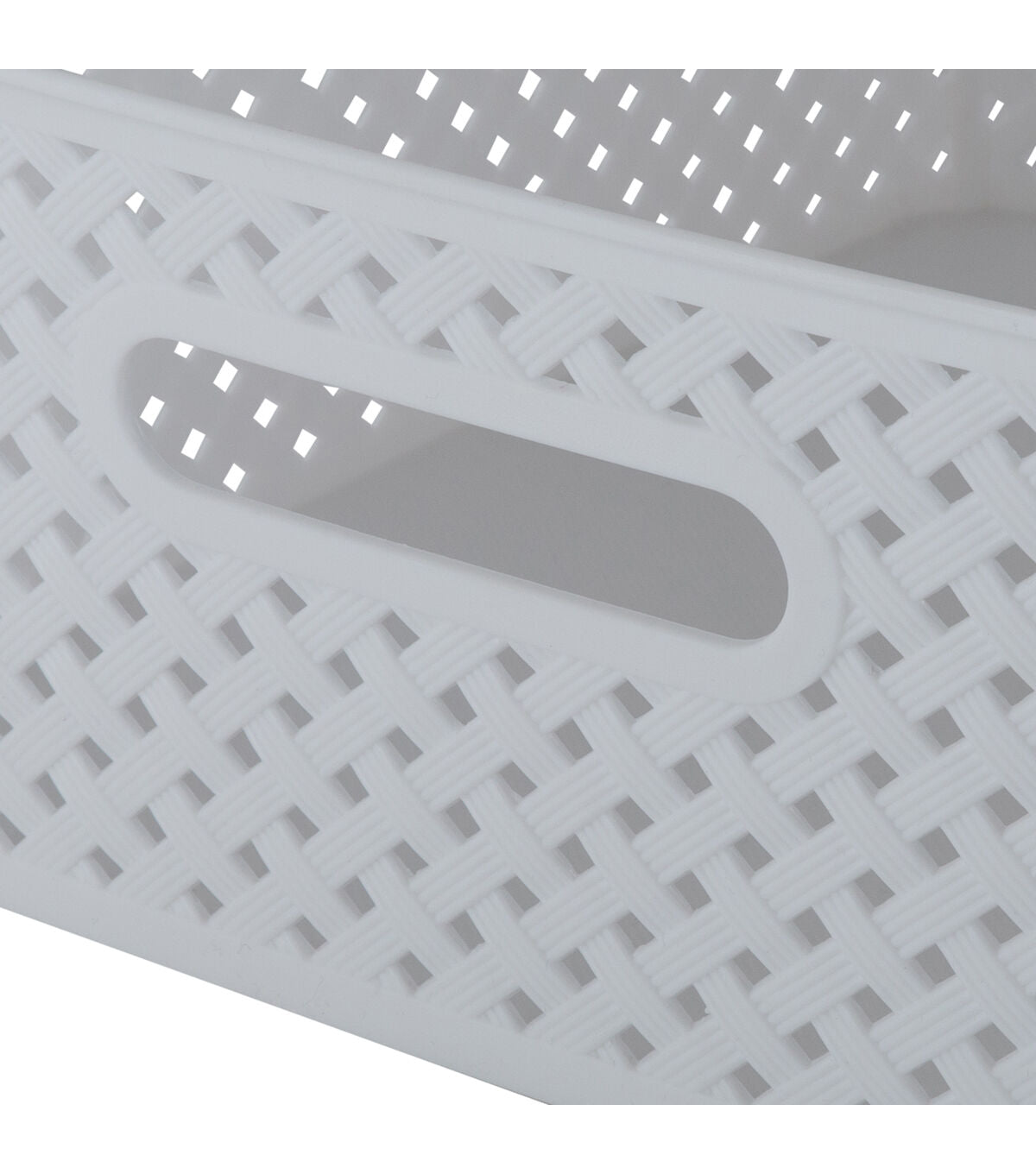 Simplify 14 x 5 Resin Wicker Storage Bin With Handles