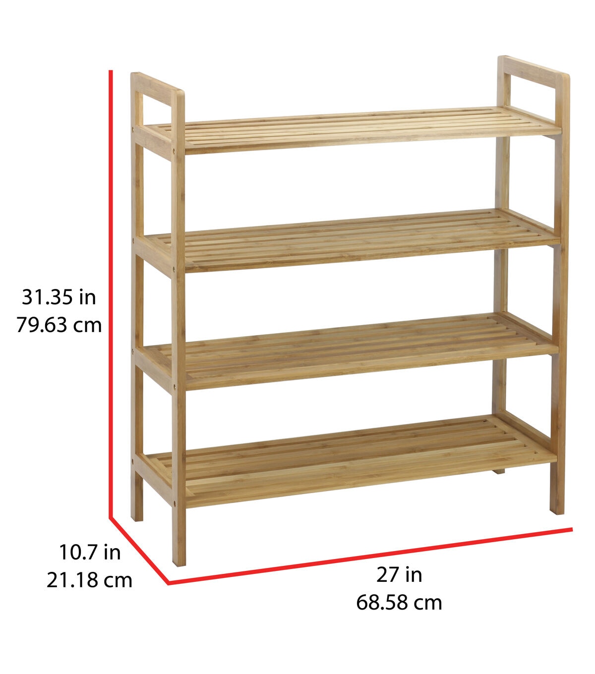 Oceanstar 27 Natural 4 Tier Bamboo Shoe Rack