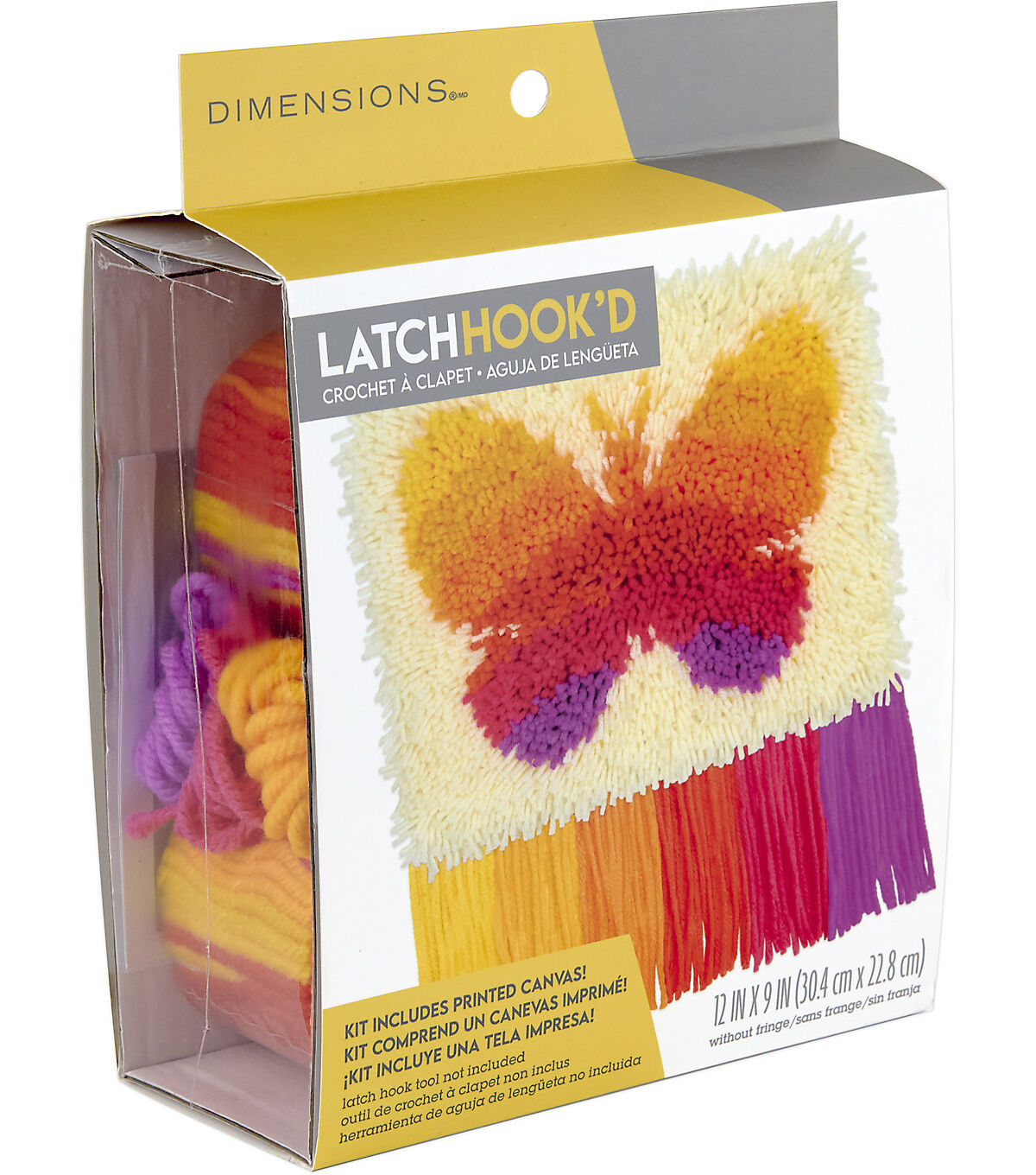 Dimensions Butterfly Fringe Latch Hook Kit 12 x 9