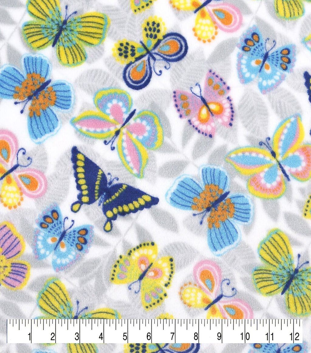 Butterfly Leaves Sew Lush Fleece Fabric