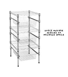 Honey Can Do 18 Chrome Stacking Cabinet Organizer Drawer