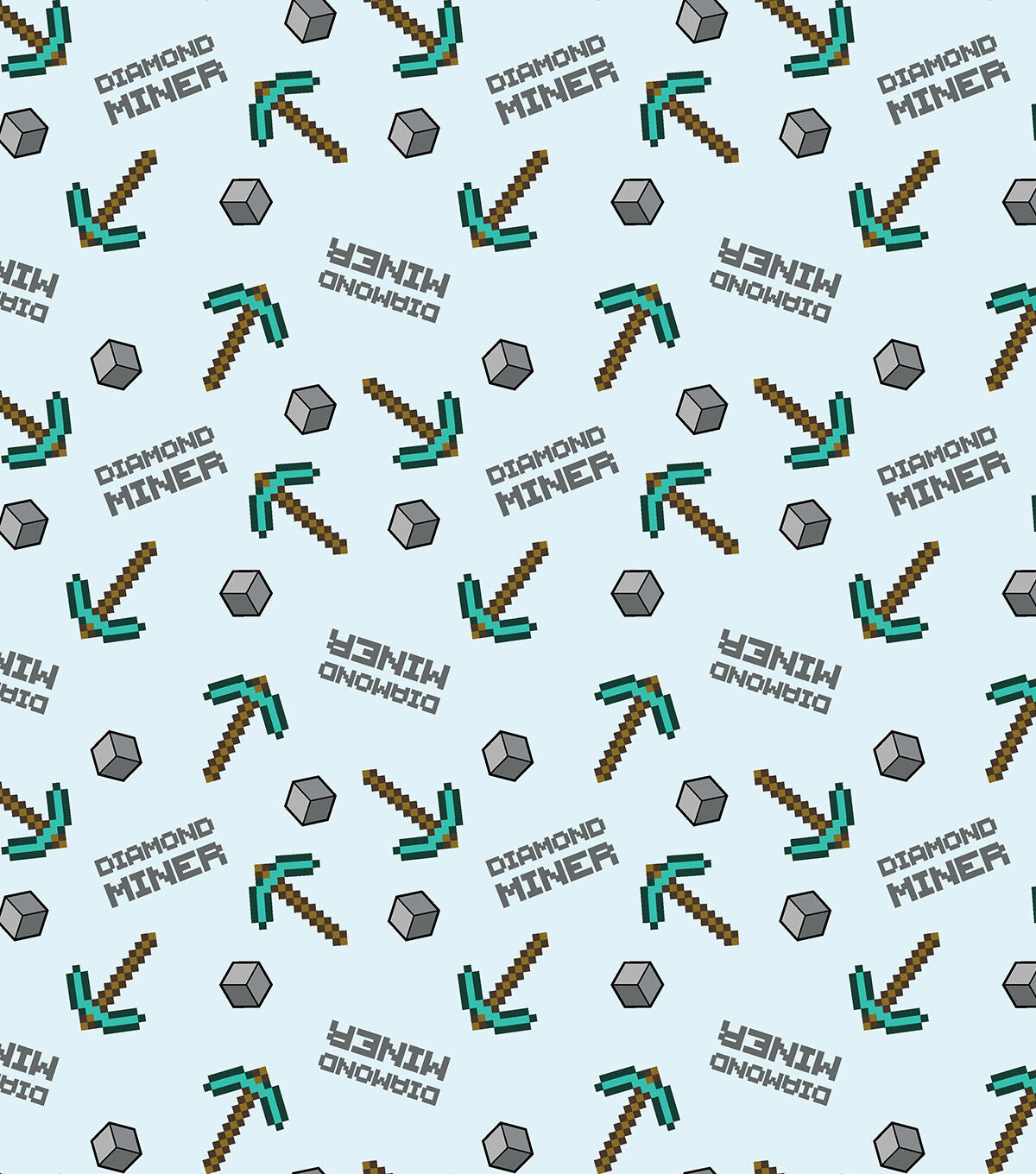 Minecraft Diamond Miner Cotton Fabric