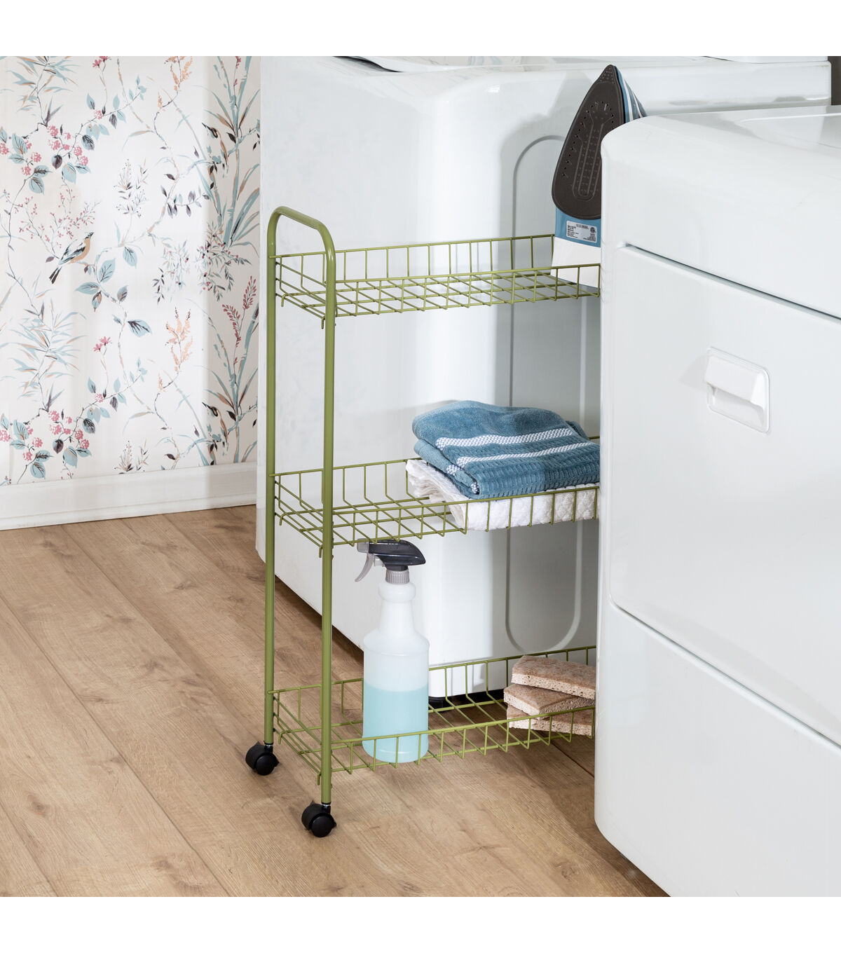 Honey Can Do 23 x 31 Olive 3 Tier Rolling Utility Cart