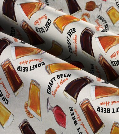Springs Creative Craft Beer Novelty Print Cotton Fabric
