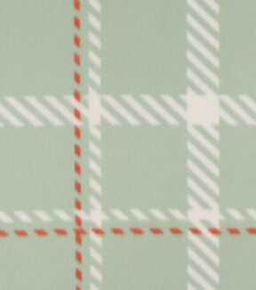 Teal Plaid Blizzard Fleece Fabric