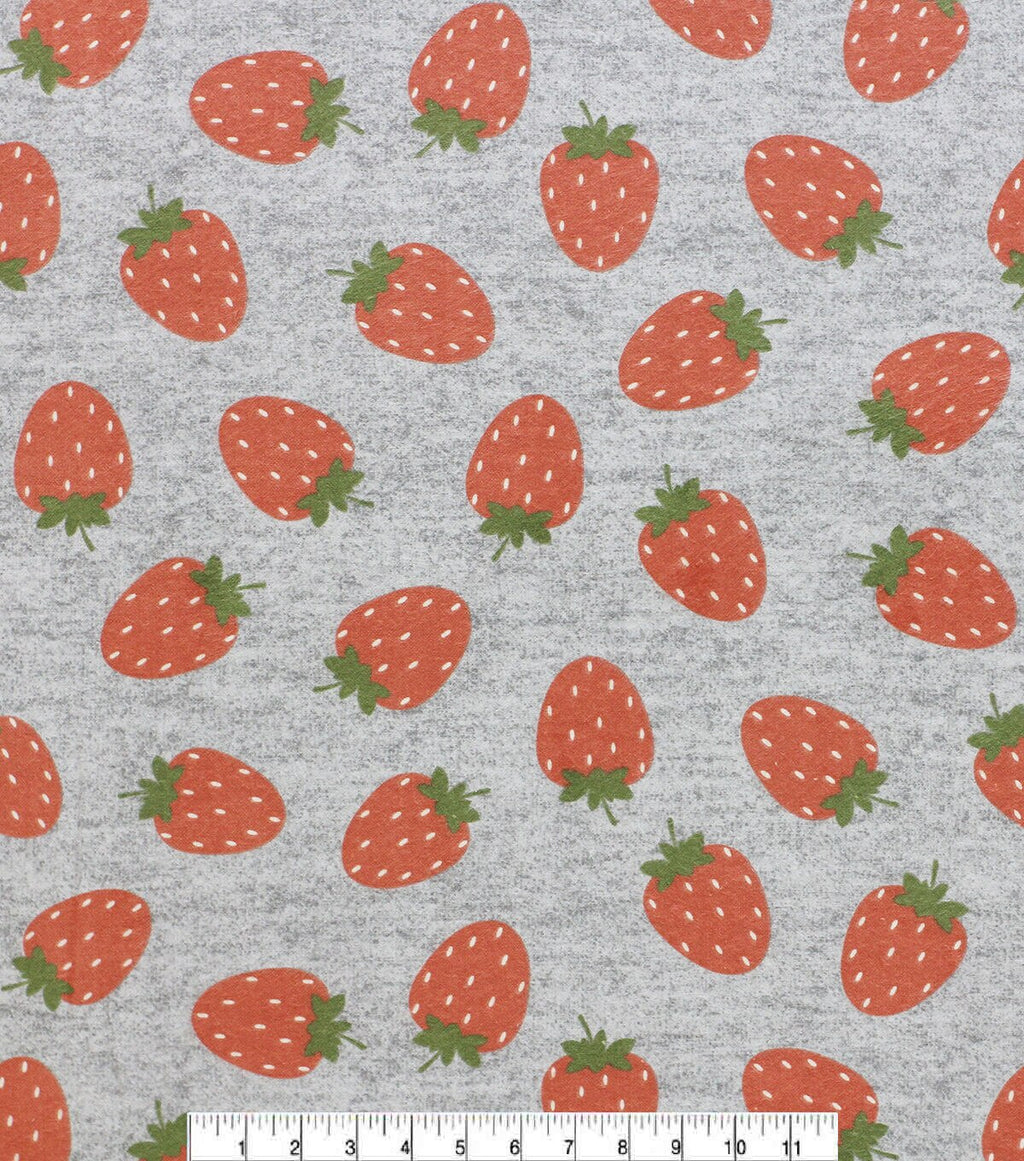 Super Snuggle POP! Strawberries Flannel Fabric