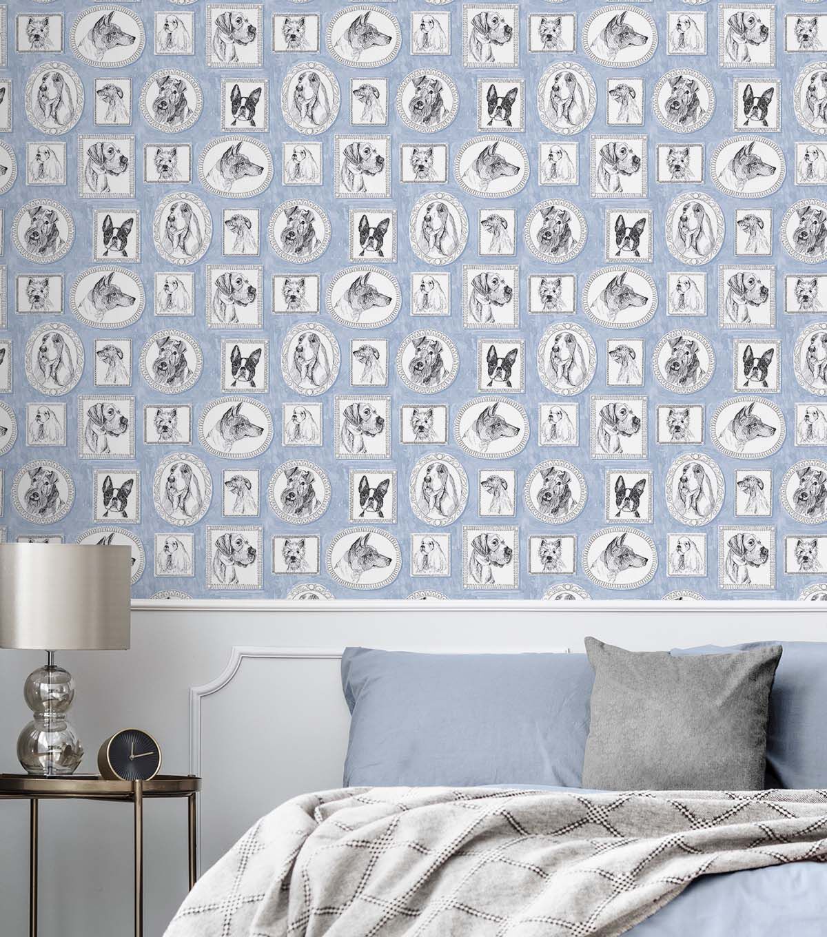 Surface Style 20.5' x 18' Celestial Pup Portraits Peel & Stick Wallpaper