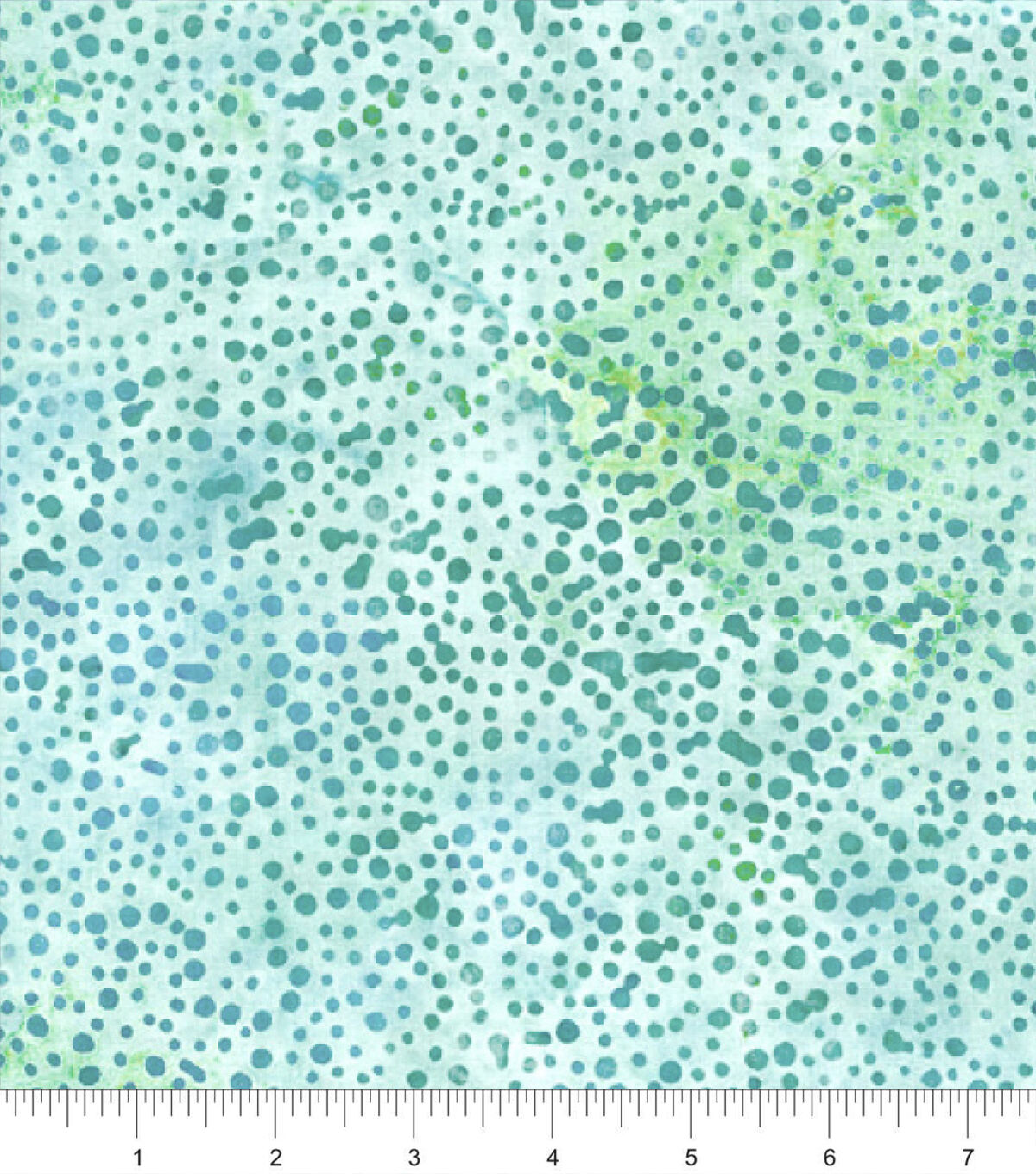 Green Water Lily Dots Batik Cotton Fabric