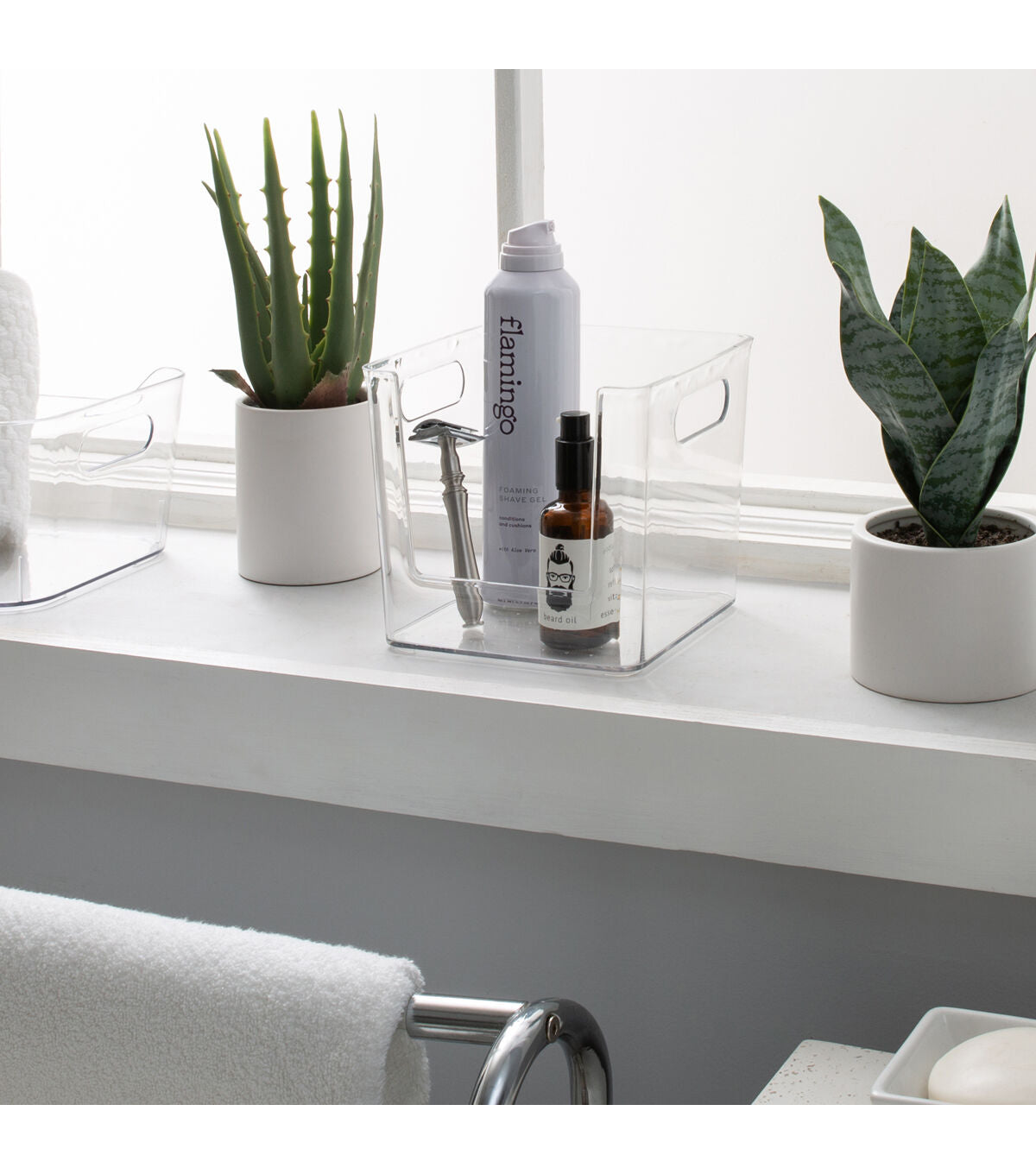 Simplify 6.5 Clear Square Open Front Organizer Bin