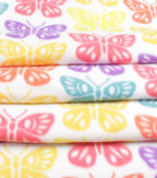 Multi Butterfly Lines Blizzard Fleece Fabric